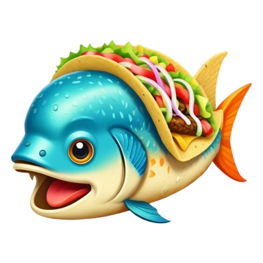 fish eating a taco sticker