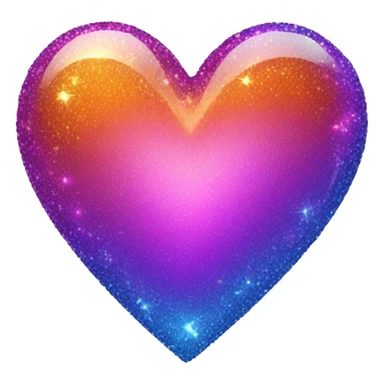 shiny sparkly blue purple pink orange heart sticker
