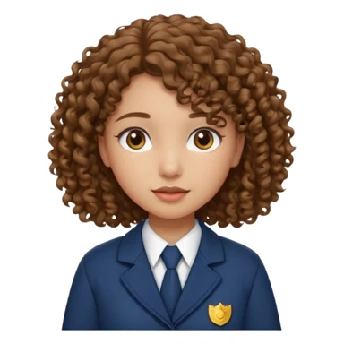 scout girl with curly hair and uniform sticker