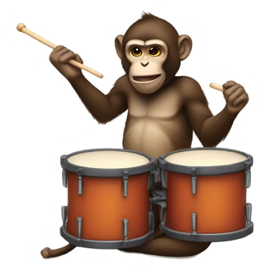 monkey banging drums sticker