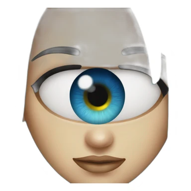 woman eye blue hair large sticker