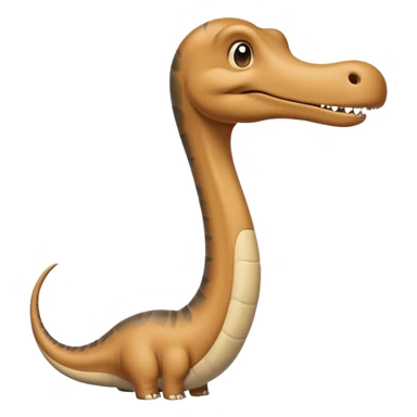 humorous phallic-shaped diplodocus neck emoji, no text sticker