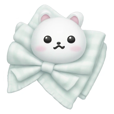 cute pastel white blanket with white bow sticker