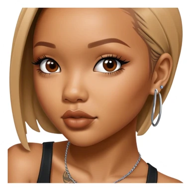 3d Hyper Realistic tattoo Karrueche Tran photo  sticker