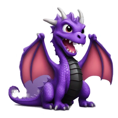 Dragon violette et noir game over sticker