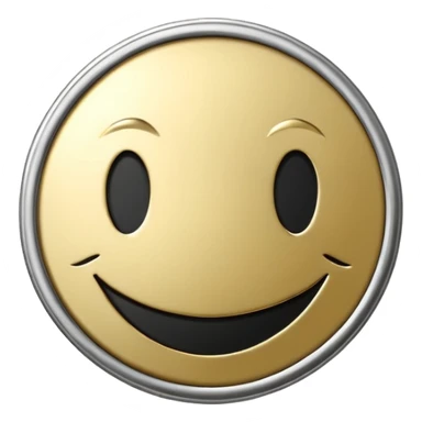 Silver coin smiley face sticker