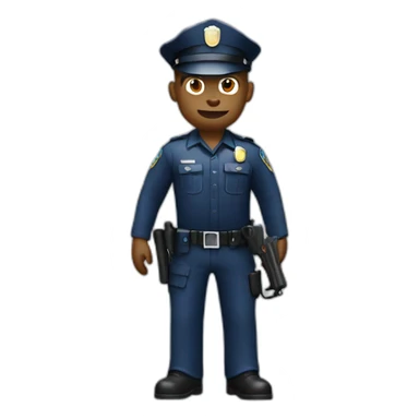 police man with a water gun sticker