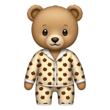 Teddy bear patterned pajamas sticker