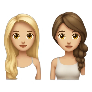 Fille blonde et fille brune qui se tienne la main sticker