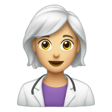 computer screen showing a video call with a female therapist sticker