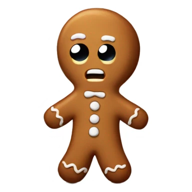 sad confused gingerbread man sticker