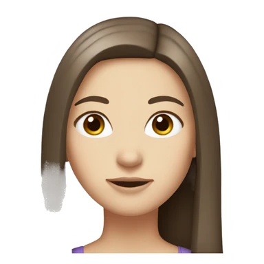 brown hair brown eyes long straight hair white skin woman sticker