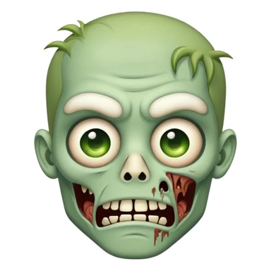 zombie cartoon face with white outline sticker