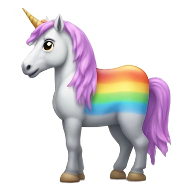 Cheese block with hooves, like a rocky mountain horse, with a rainbow unicorn tail. sticker