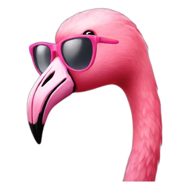 pink flamingo with sunglasses sticker