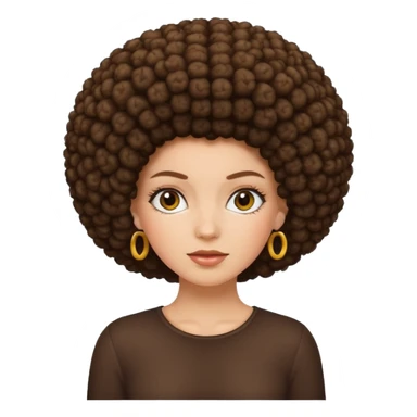a white girl with a Afro sticker