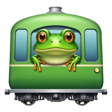 Frog in a train  sticker