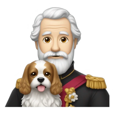 grand homme fin blanc barbu avec un chien en laisse sticker