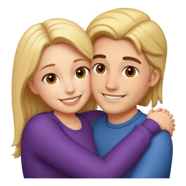 couple hug with warm smiles sticker