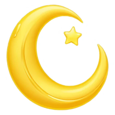 Mealting waning crescent moon make it without face and in yellow coliur sticker