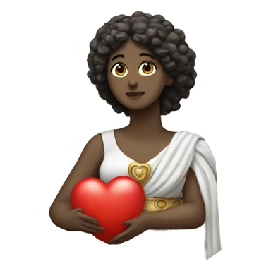 Greek Sappho holds a heart in her hand sticker