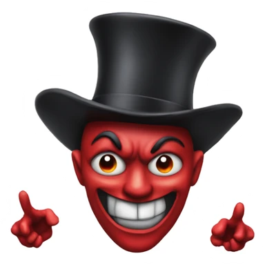 devil standing statue with top hat and sidelocks sticker