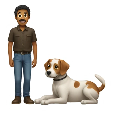 a human with a dog tail sticker