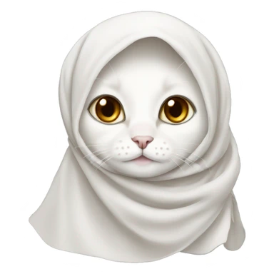 White ragdoll cat wearing hijab headscarf  sticker