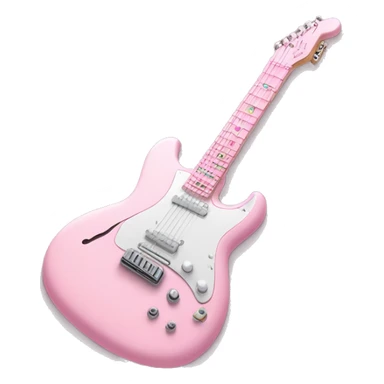 Pastel Pink Guitar "A pastel pink electric guitar with glowing strings, sparkling accents, and tiny hearts and stars floating around as it strums." sticker