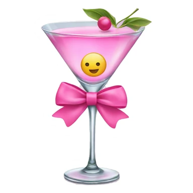 Martini glass with pink bow  sticker