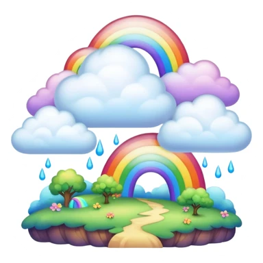 rainbow clouds fairy landscape  sticker
