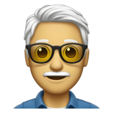 cara de hombre blanco y gafas sorprendido sticker