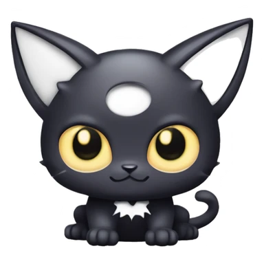 Cute edgy cool kawaii vampiric dark cat-vernid-Fakémon-Digimon with bat-wings as ears sticker
