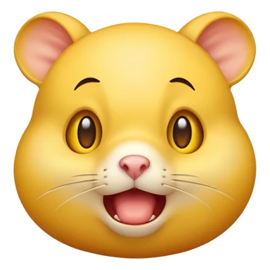 Standard emoji smiley with mouth full of food, cheeks blown up like a hamster, wide-open eyes sticker