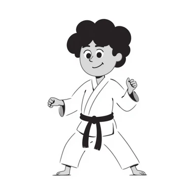 A karate boy sticker