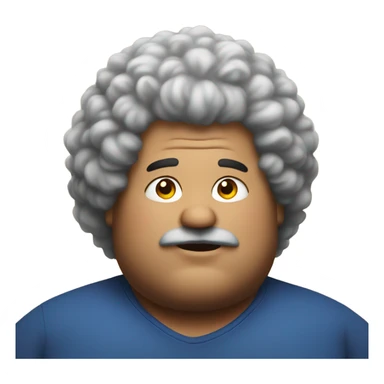 Fat man with fluffy hair sticker