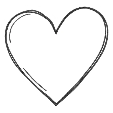 hand-drawn outlined heart icon sticker