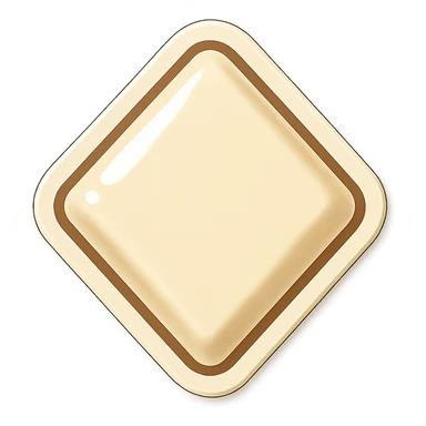 diamond shape carved from ivory. square tilted 45 degrees. full front view sticker