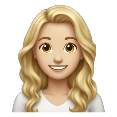 A white girl with a beautiful smile and dark blonde hair sticker