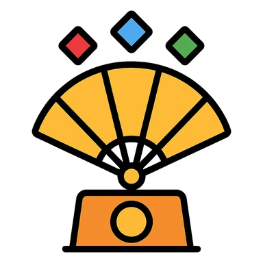 vector icon of a gold fan favorite award with colorful gems, elegant and minimalist flat design, isolated on white, award badge style, 2D flat vector, trending icon look, soft shadows, no text, commercial use sticker