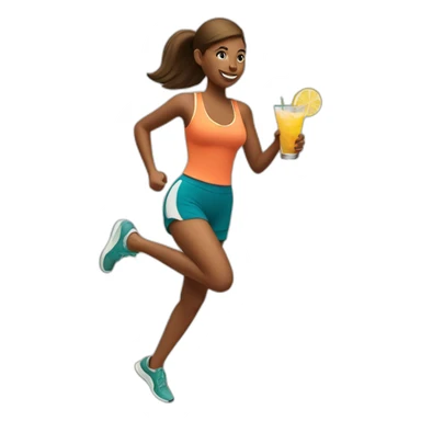 woman jogging with a cocktail sticker