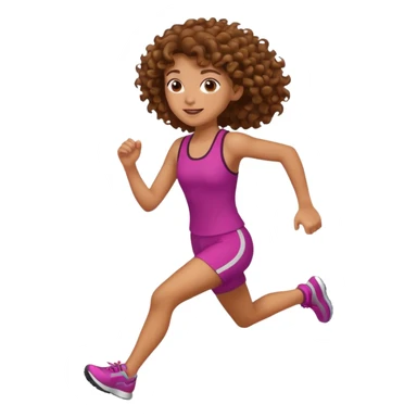 curly girl running sticker