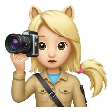 blonde pony taking photo sticker