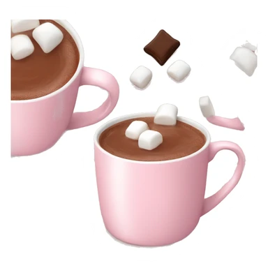 Hot chocolate with marshmallows in Pale pink mug sticker