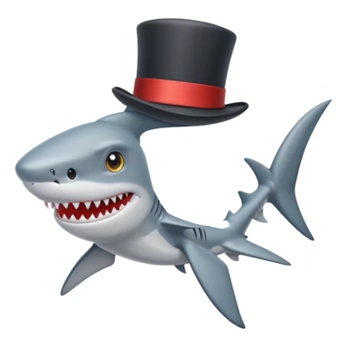 Shark with a top hat sticker