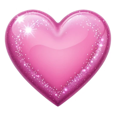 pink heart with glitter  sticker