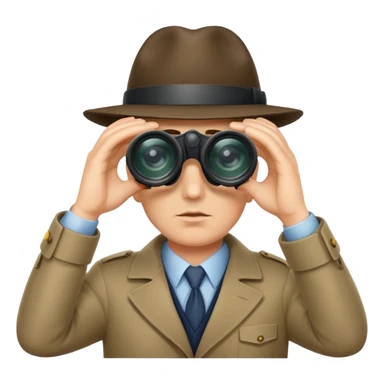 Detective peeking through binoculars sticker