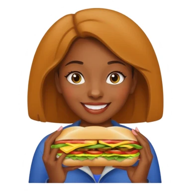 Black girl eating subway  sticker