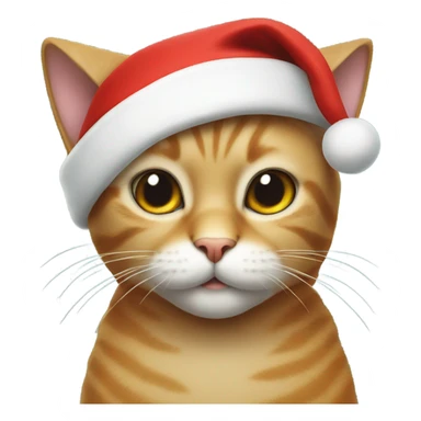 Cat wearing Santa hat sticker