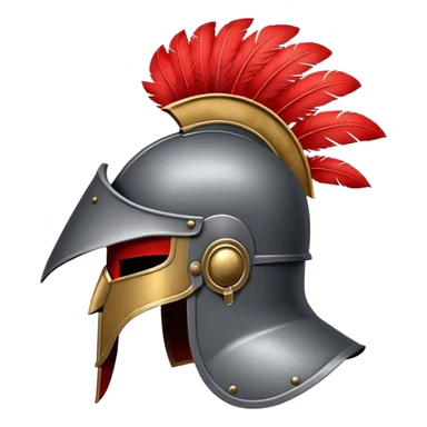 PRAEFECTUS iron grey roman helmet with red plumage  sticker